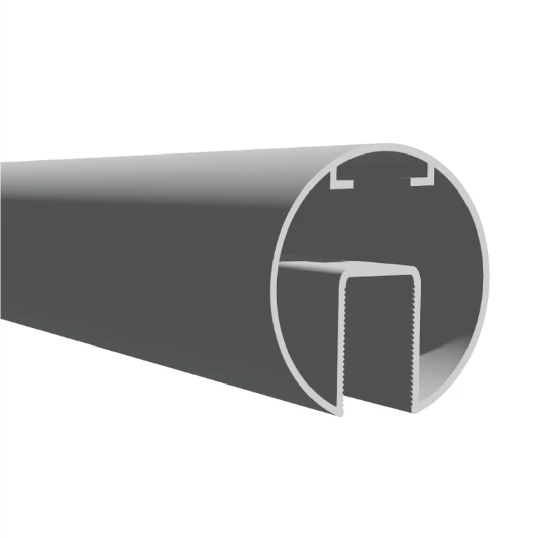 Tubo Redondo Pasamanos Aluminio Ranurado Diametro 63.5 Mm Largo 5.85M Anodizado Natural Silver